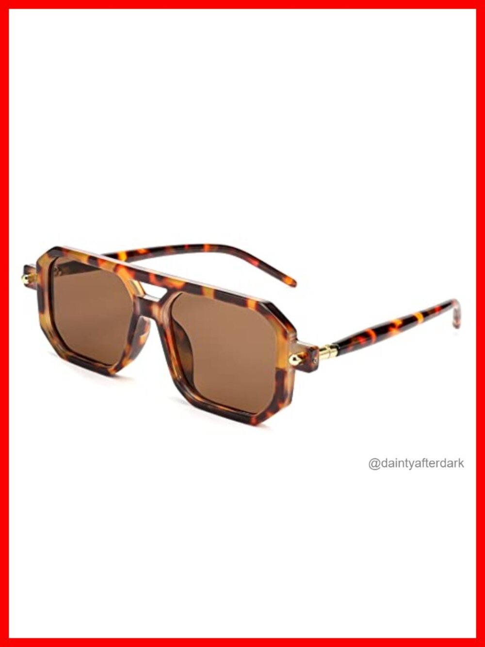 Square 70s Flat Aviator Sunglasses Retro Stylish Frame UV400 Protection